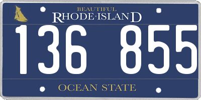 RI license plate 136855