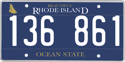 RI license plate 136861