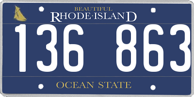 RI license plate 136863