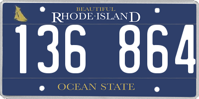 RI license plate 136864