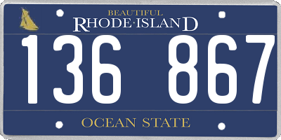 RI license plate 136867