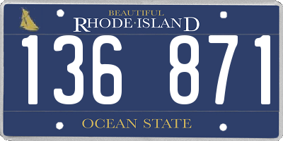 RI license plate 136871