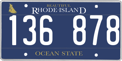 RI license plate 136878