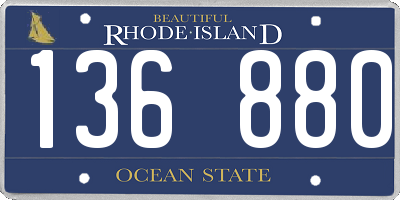 RI license plate 136880