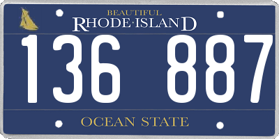 RI license plate 136887