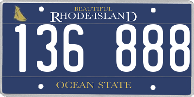 RI license plate 136888