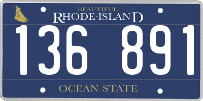 RI license plate 136891
