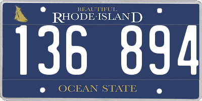 RI license plate 136894