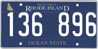 RI license plate 136896
