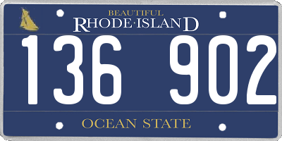 RI license plate 136902