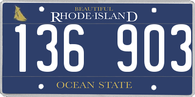 RI license plate 136903