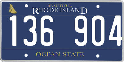 RI license plate 136904