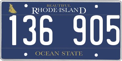 RI license plate 136905