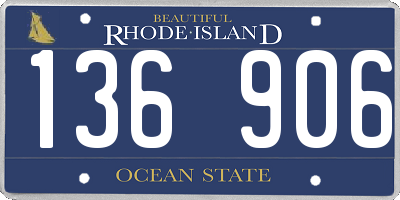 RI license plate 136906