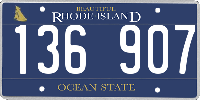 RI license plate 136907