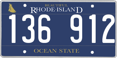 RI license plate 136912
