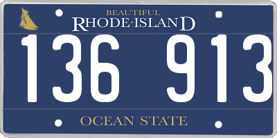 RI license plate 136913
