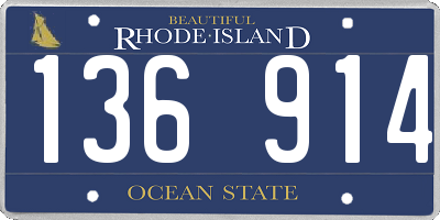 RI license plate 136914