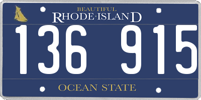 RI license plate 136915