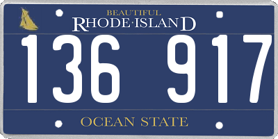 RI license plate 136917