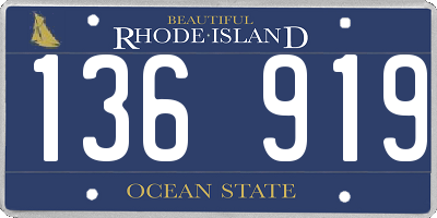 RI license plate 136919