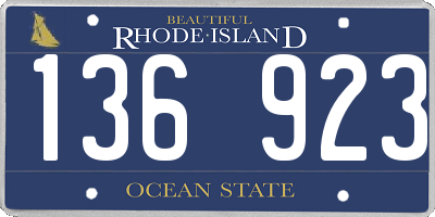 RI license plate 136923