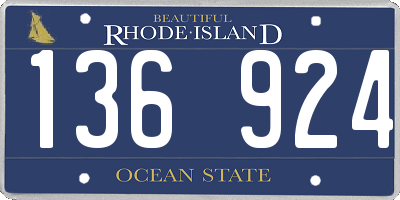 RI license plate 136924