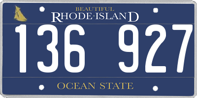 RI license plate 136927