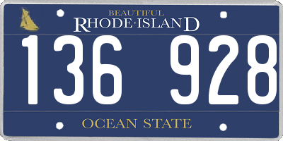 RI license plate 136928