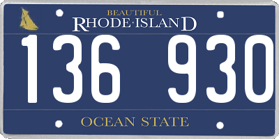 RI license plate 136930