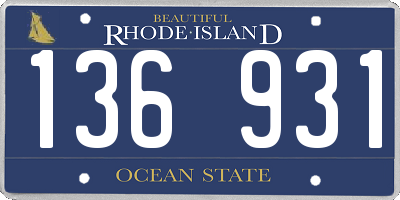 RI license plate 136931