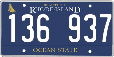 RI license plate 136937
