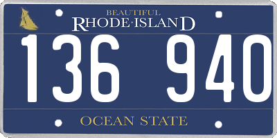 RI license plate 136940