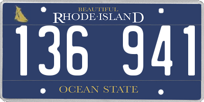 RI license plate 136941