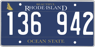 RI license plate 136942