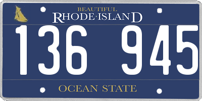 RI license plate 136945