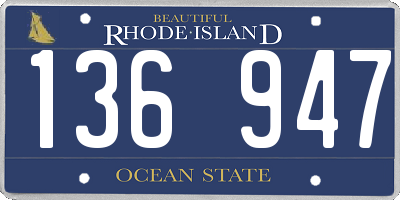 RI license plate 136947