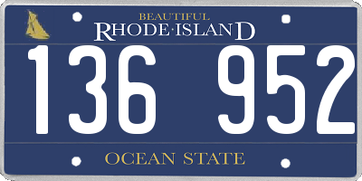 RI license plate 136952