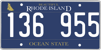 RI license plate 136955