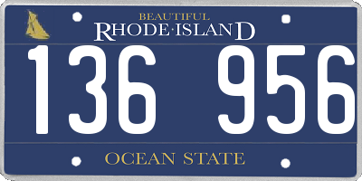 RI license plate 136956