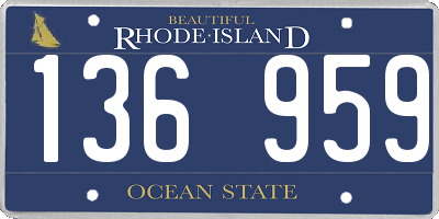 RI license plate 136959