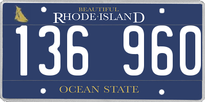 RI license plate 136960