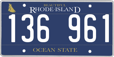 RI license plate 136961