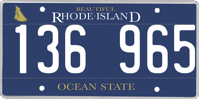 RI license plate 136965