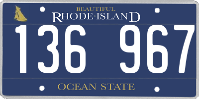 RI license plate 136967