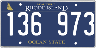 RI license plate 136973