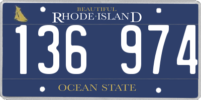 RI license plate 136974
