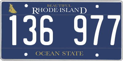 RI license plate 136977