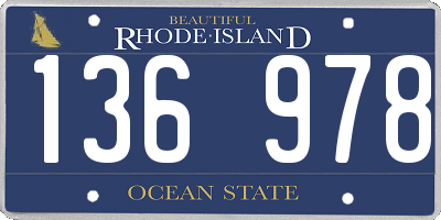 RI license plate 136978