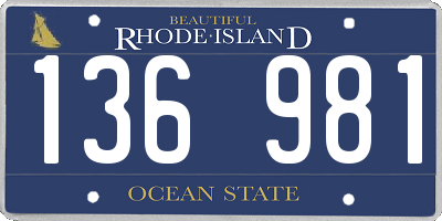 RI license plate 136981